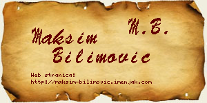 Maksim Bilimović vizit kartica